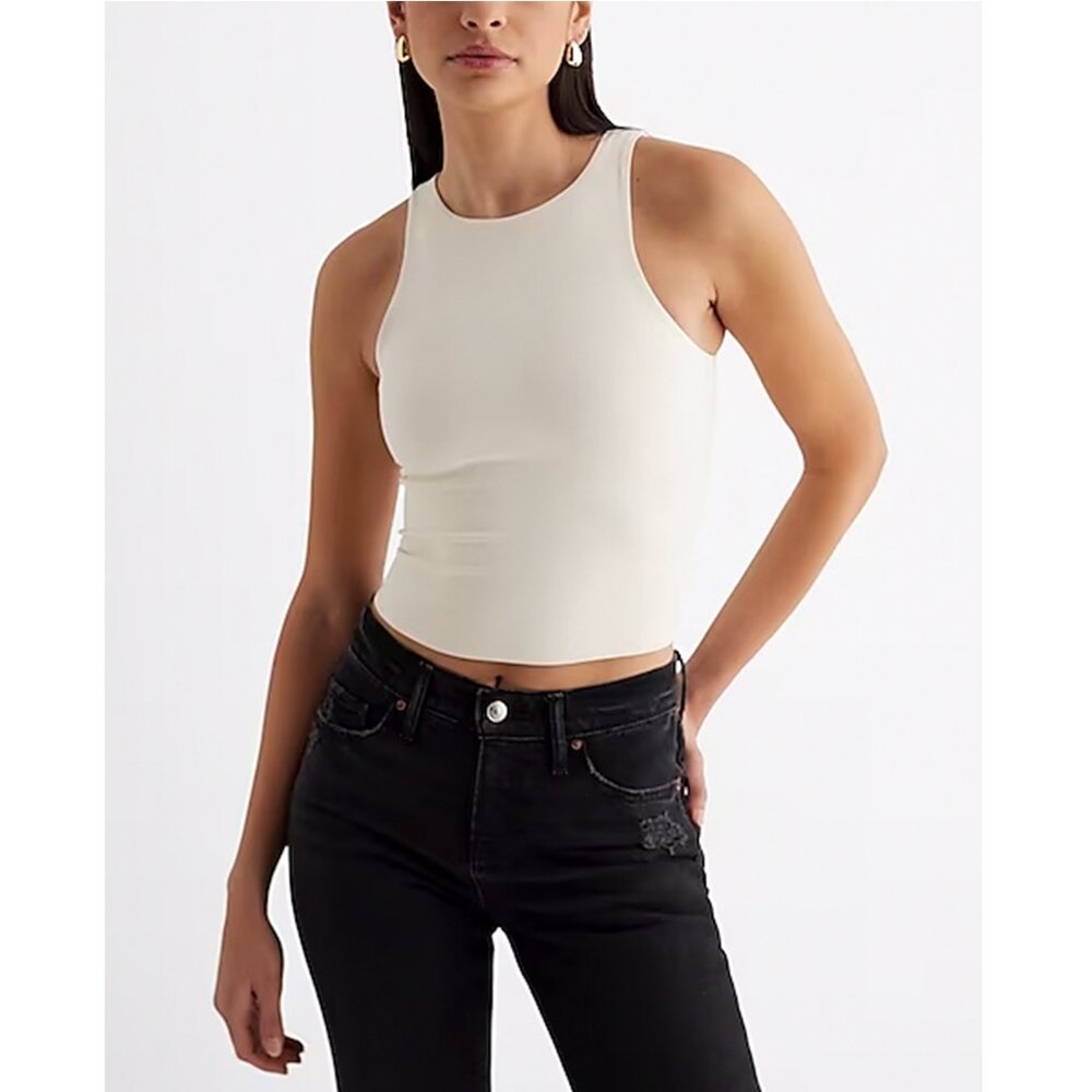 High Compression High Neck Cropped Tank - M
